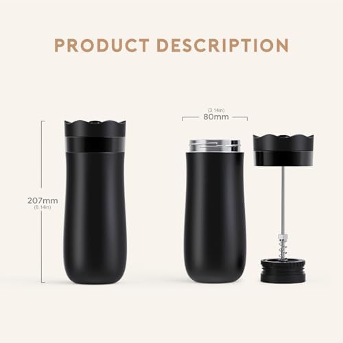 Functional Coffee Press, Portable, for Students Worker, White - Image 2