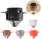 Foldable Portable Coffee Filter Coffee Maker Stainless Steel Drip Coffee Tea Holder Reusable Paperless Pour Over Coffee Dripper(2pcs Black) - Image 2