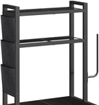 MAHANCRIS Bakers Rack with Mini Fridge Shelf, 3-Tier Microwave Stand, Coffee Bar Station with Paper Holder, Freestanding Kitchen Storage Rack, for Kitchen, Black BRBK5401 - Image 7