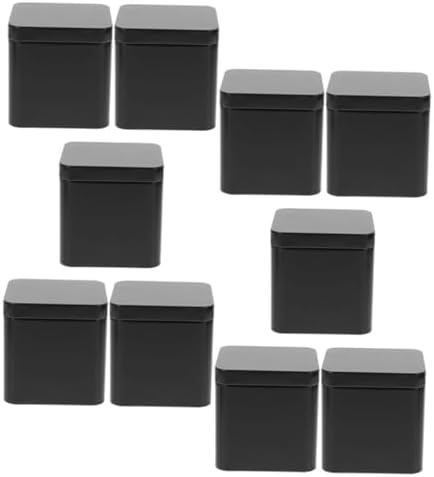 Healifty 2sets Tinplate Loose Tea Canister Airtight Tea Box Organizer Storage Box for Leaves Beans Candy 10pcs*2 - Image 4