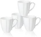 Fine Bone China Coffee Mugs Set of 4, 12 oz, Pumpkin Shaped by COSTMANCE