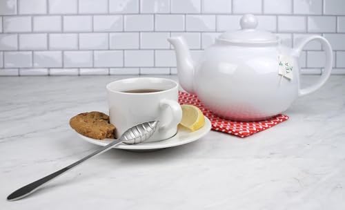 RSVP International Stoneware Teapot Collection, Microwave and Dishwasher Safe, 42 oz, White - Image 5