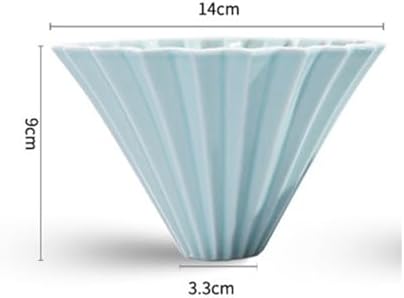 Ceramic Coffee Dripper Pour Over Maker Handmade Origami Filter Cup Flower Shape Funnel Drip Cafe Cake Home(Color 02) - Image 6