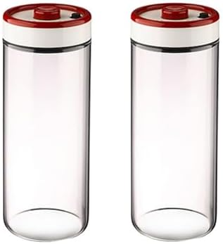 2PCS Glass Coffee Bean Jars, 63OZ Airtight Leak Proof Vacuum Coffee Canister Food Storage Container for Coffee Bean, Sugar, Tea, Nuts by Cicano
