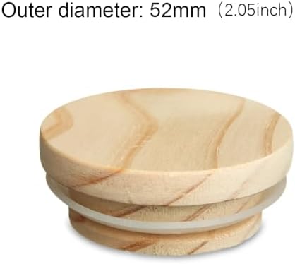 Bamboo Lids 10pcs Reusable Bamboo Wood Lids,Mason Jar Caps Non Leakage Silicone Sealing Wooden Covers(52mm) - Image 2
