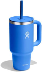 Hydro Flask 32 Oz Travel Tumbler with Handle, Lid and Straw - Insulated Stainless Steel in 32 Oz Cascade Blue - Image 3