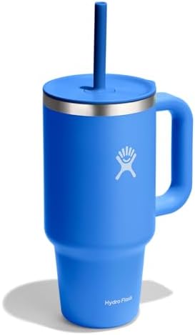 Hydro Flask 32 Oz Travel Tumbler with Handle, Lid and Straw - Insulated Stainless Steel in 32 Oz Cascade Blue - Image 3