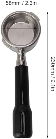 58mm Portafilter Bottomless, Stainless Steel 2 Ear Comfortable Grip Coffee Machine Accessory Compatible with GAGGIA BABY CLASSIC EVOL UTION ESPRESSO DELUXE NEW BABY TEBE (Black) - Image 6