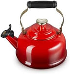 Le Creuset Enamel on Steel Whistling Tea Kettle, 1.7 Qt., Cerise/Heart Knob by Unknown