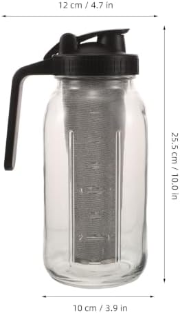 ibasenice 1 Set Cold Brew Coffee Maker Glass, 64oz Mason Jar Pitcher W/ - Image 2