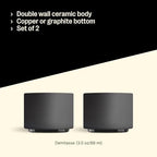 Fellow Monty Milk Art Espresso Cups - Small Double Wall Ceramic Demitasse, Matte Black with Graphite Base, 3 oz Cup (Set of 2) - Image 4