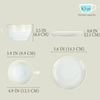 Cappuccino cup with tray, 8.5 oz. Set of 4 Ceramic Coffee Cups and Saucer Set for Latte, latte art cup, suitable for latte/cappuccino/milk/tea - Image 2