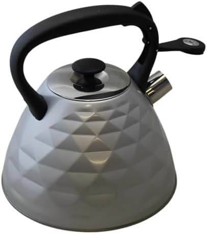 3L Stainless Steel Whistling Tea Kettle – Diamond Design Stovetop Kettle with Cool Grip Handle & Flip Spout – Loud Whistle for Boiling Water (Silver) - Image 7