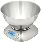 Stainless Steel Digital Kitchen Scale w. Bowl - for Food Coffee Lab - LCD Display gram Ounces lb:oz lb ml - 12 LBS/5.5 KG Capacity - Battery Included - Silver by The Display Guys by TheDisplayGuysForYourModernLiving