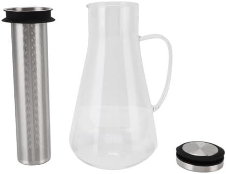 Cold Brew Coffee Maker Glass with Stainless Steel Filter, 1600ml Iced Coffee Brewer, High Borosilicate Pitcher with Scale Leak Proof Lid and Handle for Home Office Tea House - Image 6