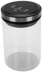 Haofy Automatic Vacuum Coffee Canister Rechargeable Glass Airtight Storage Container 2000mAh Lithium Battery LED Display Real Time Pressure Sensor for Coffee Beans Freshness by Haofy