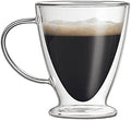 Double Wall Glass Coffee Cup, Insulated Tea, Café, Milk Mug (2-piece pack) (300ml, Espresso) by ACEVER--LivewithSmile
