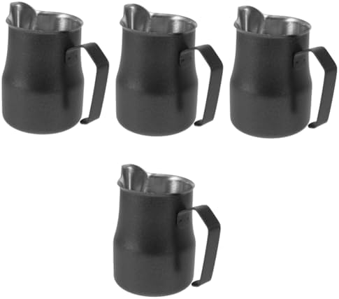 HOMSFOU 4pcs Espresso Frothing Pitcher Stainless Steel Frother Cup for Latte Art Capacity Multi-use Steamer Jug Coffee Tool by HOMSFOU