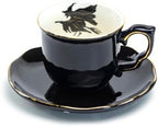 Potter's Studio Witches Brew Pitcher, 4 Flying Witch Tea Cup and Saucer Sets with Gold Trim - Image 4