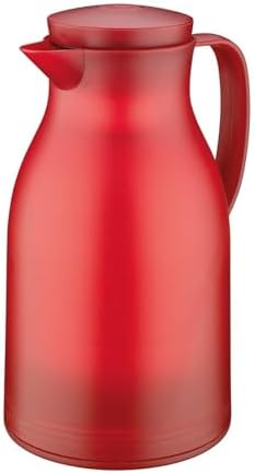 Cilio Monza Insulated Tempered Glass Core Beverage Server-Hot/Cold Carafe-Coffee Pitcher, Red, 34-Ounce by cilio