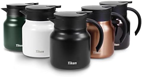 Tiken Coffee Server, 800ML (27 Oz) Thermal Coffee Carafe, Stainless Steel Insulated Vacuum Coffee Carafes For Keeping Hot - Matte Black by WelcometoTikenWare
