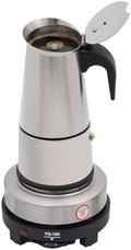 DKSLALALI Moka Pot Stainless Steel Stovetop Espresso Maker with 500W Electric Stove, 300ml 10oz 6 Cup Italian Coffee Maker, Adjustable Temperature 5 Gears Portable Percolator for Home Office by Unknown