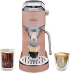 De'Longhi Dedica Duo Compact Espresso Machine - Cold Brew Coffee Maker with Milk Frother Wand- for Espresso, Hot & Iced Coffee, Cappuccinos, Lattes & Home Barista Brewing, Rosé Pink by Unknown