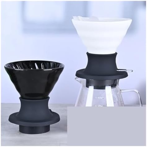 Handmade Pour Over Ceramic Coffee Dripper,One-Touch Switch Control Silicone Ceramics Filter(White Filter) - Image 4
