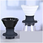 Handmade Pour Over Ceramic Coffee Dripper,One-Touch Switch Control Silicone Ceramics Filter(Combination 1) - Image 4