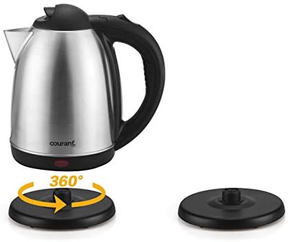 Courant 1.5 liter Cordless Stainless Steel Electric Kettle – 120V electric kettle with 360 Degree Rotational Body - Image 2