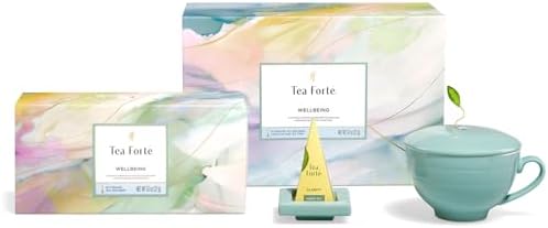 Tea Forte Café Cup Tea Gift Set, Wellbeing, 10 Pyramid Infusers by TeaForte