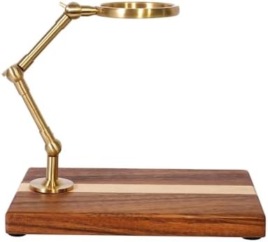 Wood Brass Pour Over Coffee Brewer Stand - Image 7