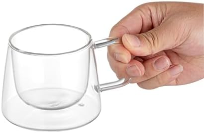 Restaurantware Glass Espresso Cups 12 Count 7 Ounces Borosilicate Double Wall Glass Coffee Mugs Insulated Clear Tea Drinkware for Hot or Cold Beverages - Image 6