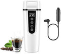 Car Electric Kettle for Travel : FVPE 12V/24V Small Electric Water Kettle, Multi-Temp Control 400 mL Portable Car Water Boiler for Brewing Coffee Tea,LCD Display 304 Stainless Steel Truck Heating Cup by FVPE