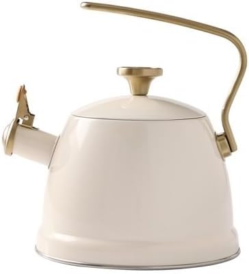 2-Quart Cream Stainless Steel Whistling Stovetop Tea Kettle by Unknown
