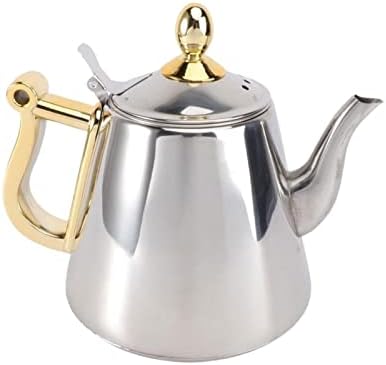 Tea Pot 1.2L Induction Cooker Plus Kettle Large Capacity Teapot Stainless Steel Teapot Tea Maker Coffee Pot Kitchen Cold Kettle Teapot for Infuser (Color : A-1.2L) by UNNS
