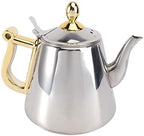 Tea Pot 1.2L Induction Cooker Plus Kettle Large Capacity Teapot Stainless Steel Teapot Tea Maker Coffee Pot Kitchen Cold Kettle Teapot for Infuser (Color : A-1.2L) by UNNS