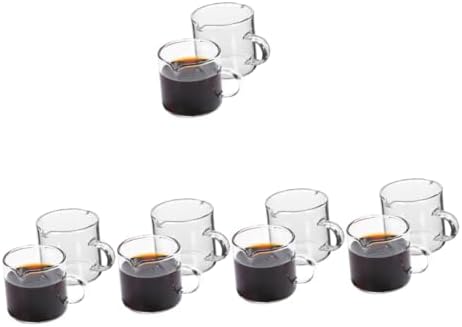 Cabilock 10pcs High Borosilicate Glass Coffee Mugs Dual Spout Espresso Cups Comfortable Handle Clear Small Pitchers for by cabilock