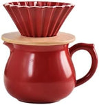 400ml/13.5oz ceramic hand-punched origami drip filter cups are exquisite, fresh and practical for home use-red by Unknown