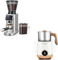 AMZCHEF Coffee Grinder and Milk Frother Set, 48 Grind Settings Burr Grinder with LED Touchscreen + 8-IN-1 Hot & Cold Milk Steamer, All-in-One Home Barista Kit for Espresso, Latte, Cappuccino & Iced Co by AMZCHEF
