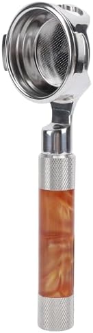54mm Bottomless Portafilter, Fits 54mm Machines Stainless Steel with Filter Basket Espresso Machine Accessories Replacement Parts (Amber Brown) - Image 2