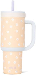 Ello Oasis 24oz Insulated Stainless Steel Tumbler with Straw, Daisies by Ello