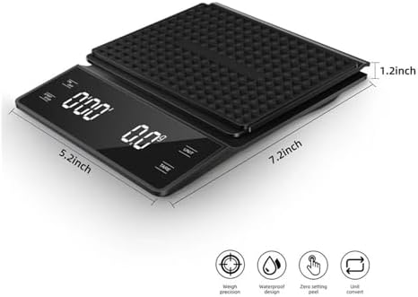 3kg/0.1g Coffee Scale with Timer, Digital Multifunction Weighing Scale for Pour Over, Drip, and Espresso – Kitchen Tool - Image 6