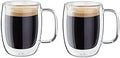 ZWILLING 39500-111 Double Wall Glass Espresso Tumbler, Set of 2, 4.9 fl oz (140 ml), Insulated, Cold and Heat Retention, Double-Wall Construction, Espresso, Demitas Mug, Cup, Microwave Safe by Zwilling
