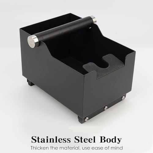 Espresso Knock Box, Stainless Steel Coffee Bag Container, With Steel Bracket And Noise Reducing Rubber Ring (Rectangle L-No base) - Image 5