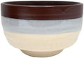 Urban Tokyo Authentic Minoware Porcelain Matcha Bowl Chawan 4.75" Diameter Handmade in Japan, Traditional Mino-Yaki Ceramic Tea Ceremony Bowl, Reactive Glaze Designs (Top Wine) by Urban+Tokyo