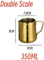 900ML Stainless Steel Pitcher Coffee Frothing Jug Pull Flower Cup Cappuccino Milk Pot Espresso Latte Art Frother Jugs(900ML No Scale) - Image 7