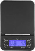 Fdit Digital Kitchen Food Scale with Timer, 3KG/0.1g, LCD Display, Bluish Violet Backlight, Anti-Slip Silicone Pad, Tare Function by Fdit