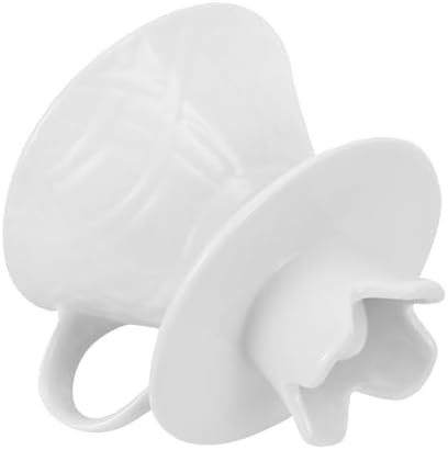 VILLCASE Ceramic Coffee Filter Cup with 3 Holes, White Dripper by VILLCASE