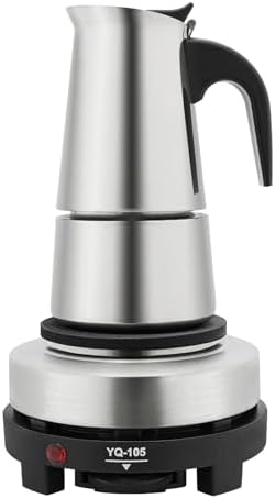 Stainless Steel Coffee Machine Maker Electric Espresso Coffee Maker Electric Moka Pot with Detachable Base Stainless Steel Coffee Pot Stovetop 200ml/7oz/4 Cup by Unknown